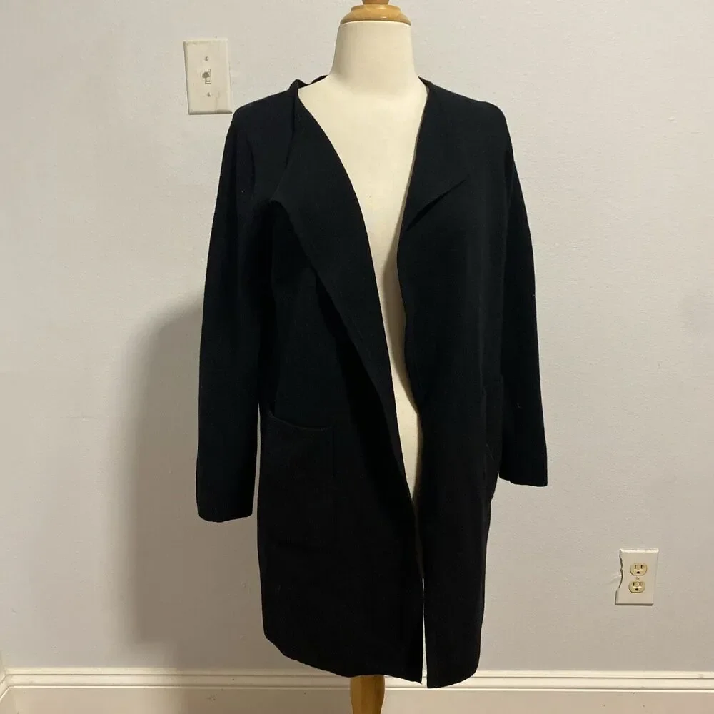 J. Crew Juliette Collarless Sweater‎ Blazer Womens XS Open Front Minimalist